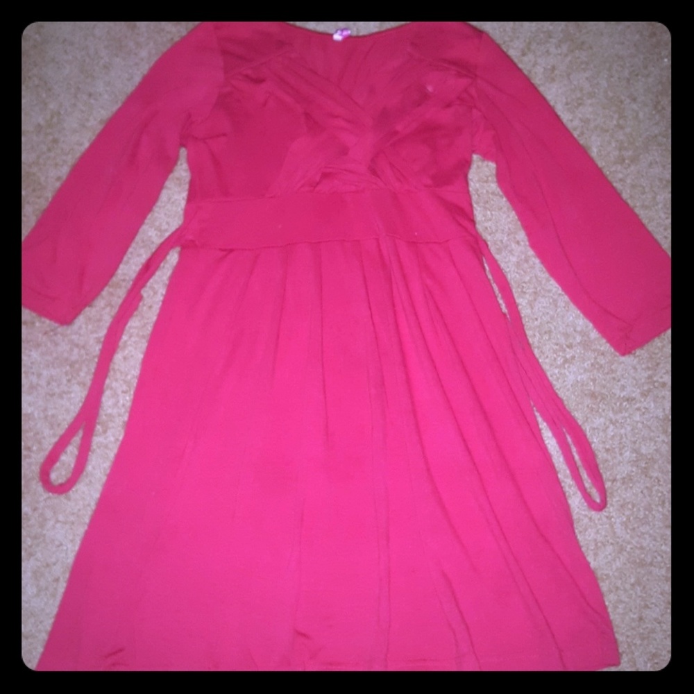 Red flared dress